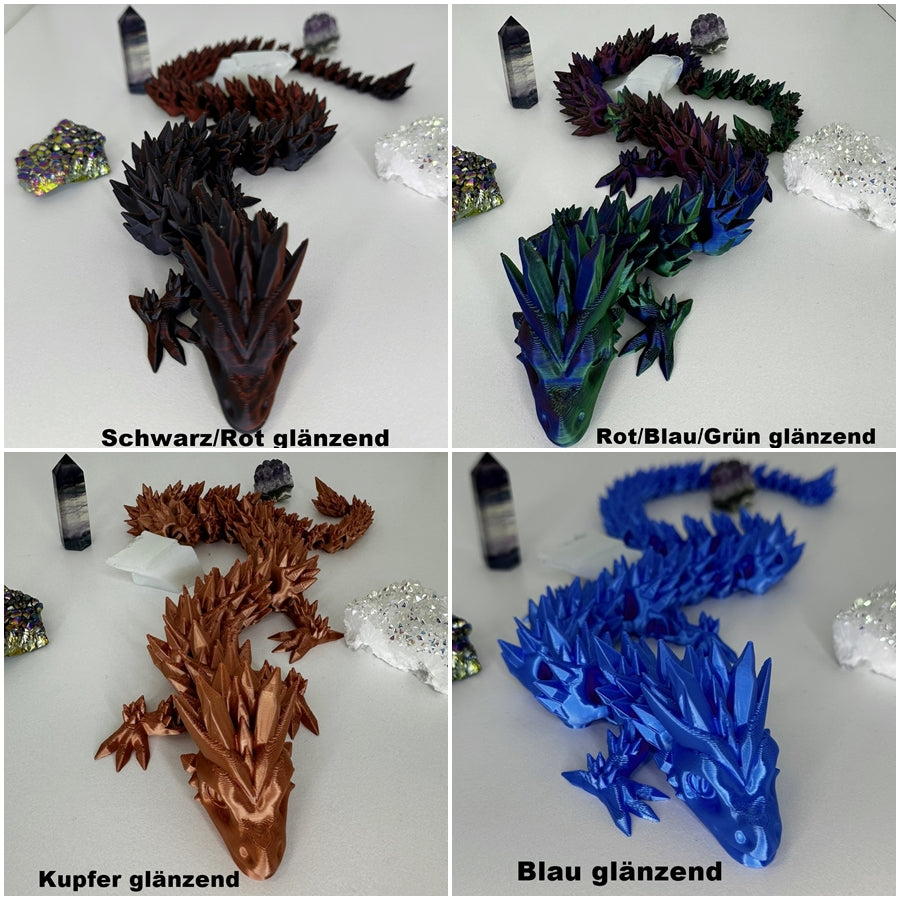 Beweglicher Kristall Edelstein Glieder Drache 3D Druck Crystal Dragon - 3dDraMa