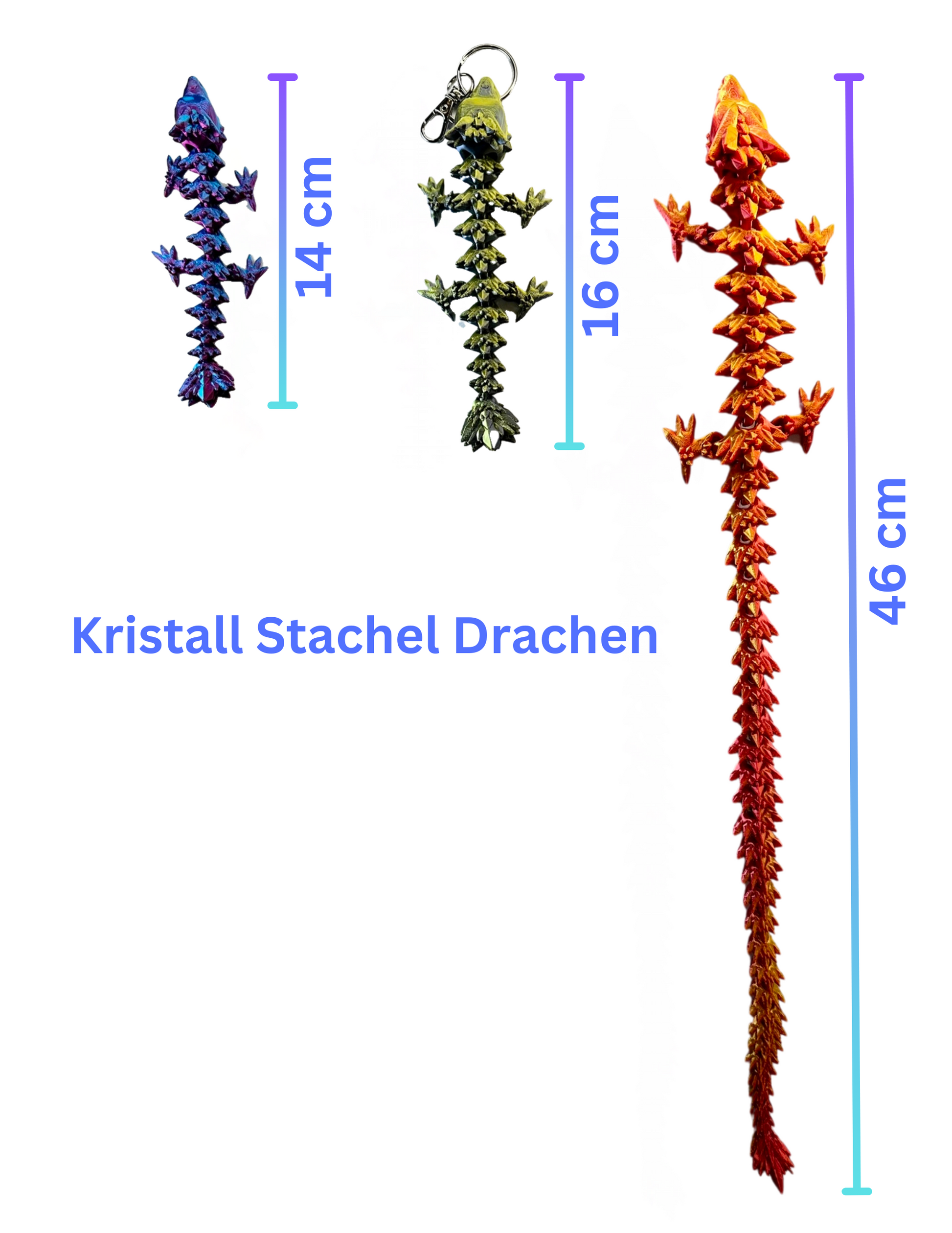 Beweglicher Kristall Glieder Drache 3D Druck - 3dDraMa