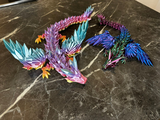 Beweglicher Kristall Flügel Glieder Drache 3D Druck Crystal Dragon - 3dDraMa