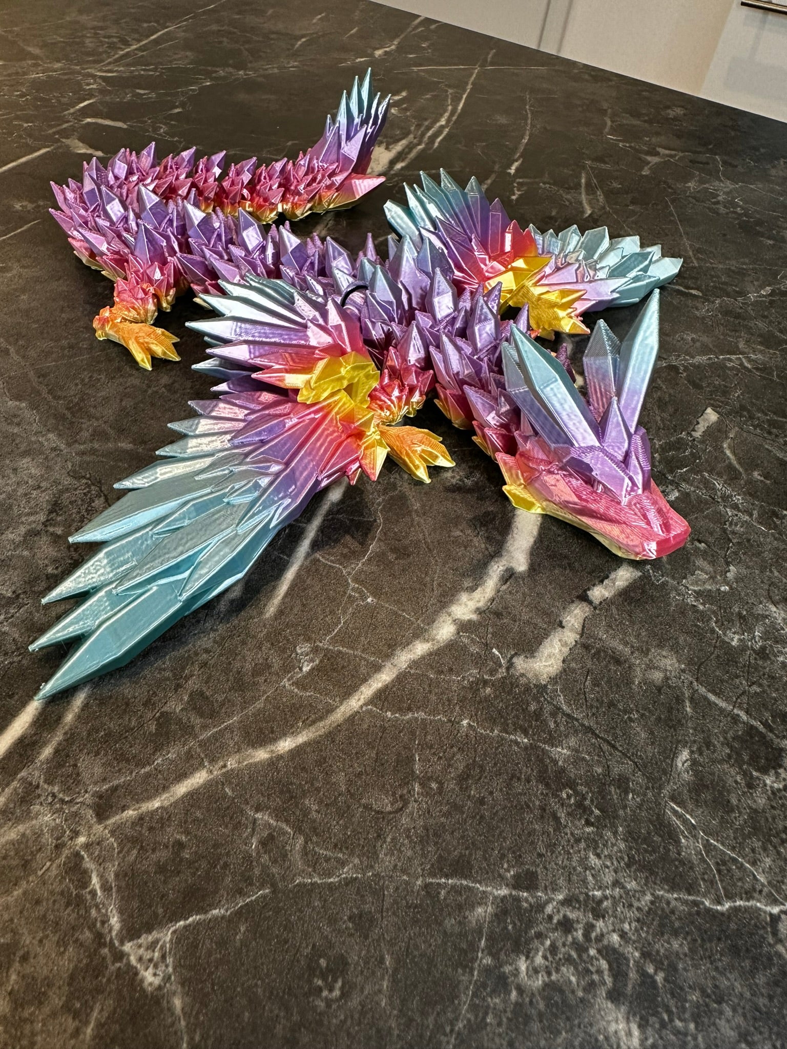 Beweglicher Kristall Flügel Glieder Drache 3D Druck Crystal Dragon - 3dDraMa