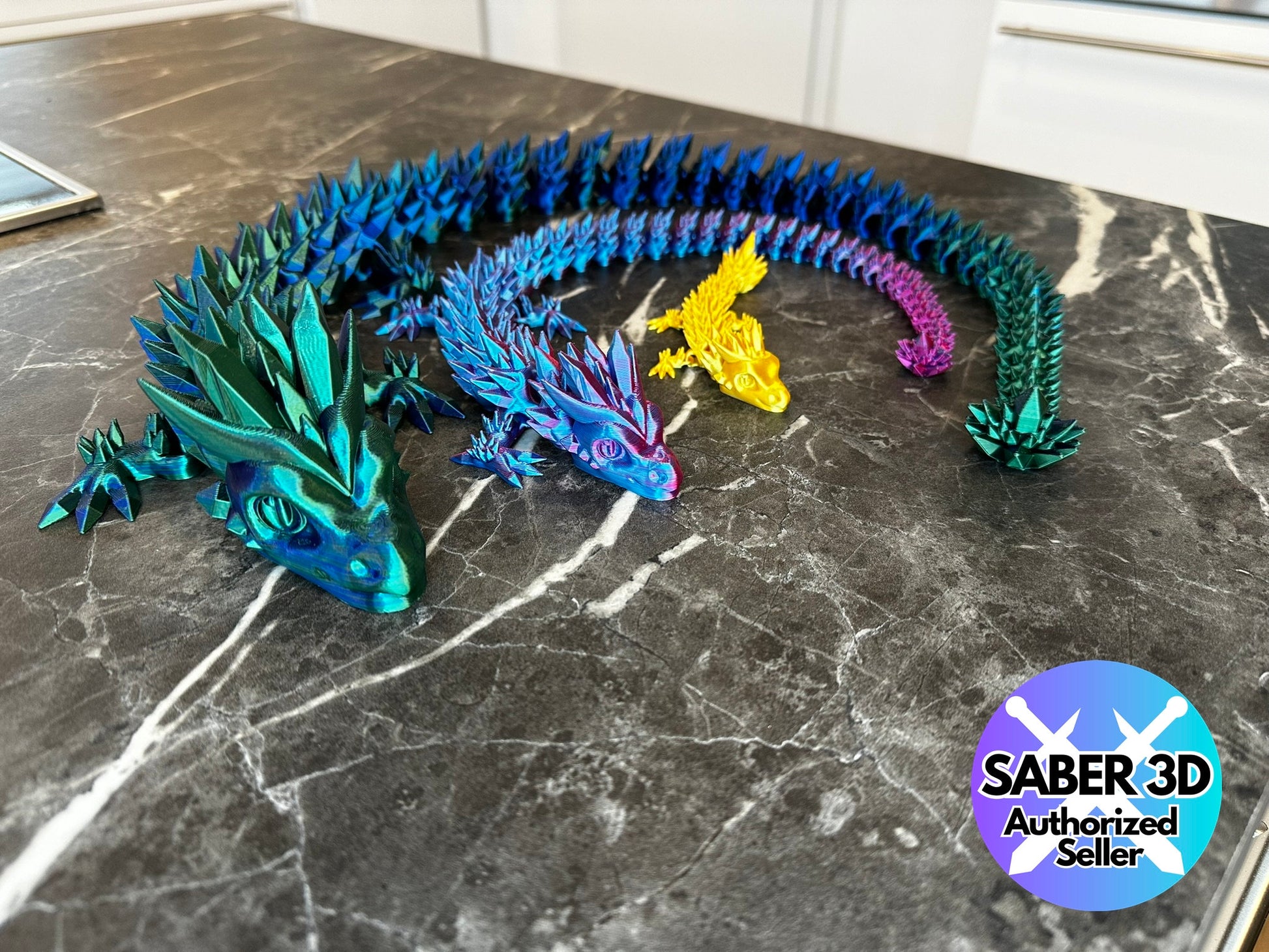 Beweglicher Kristall Glieder Drache 3D Druck Crystal Dragon