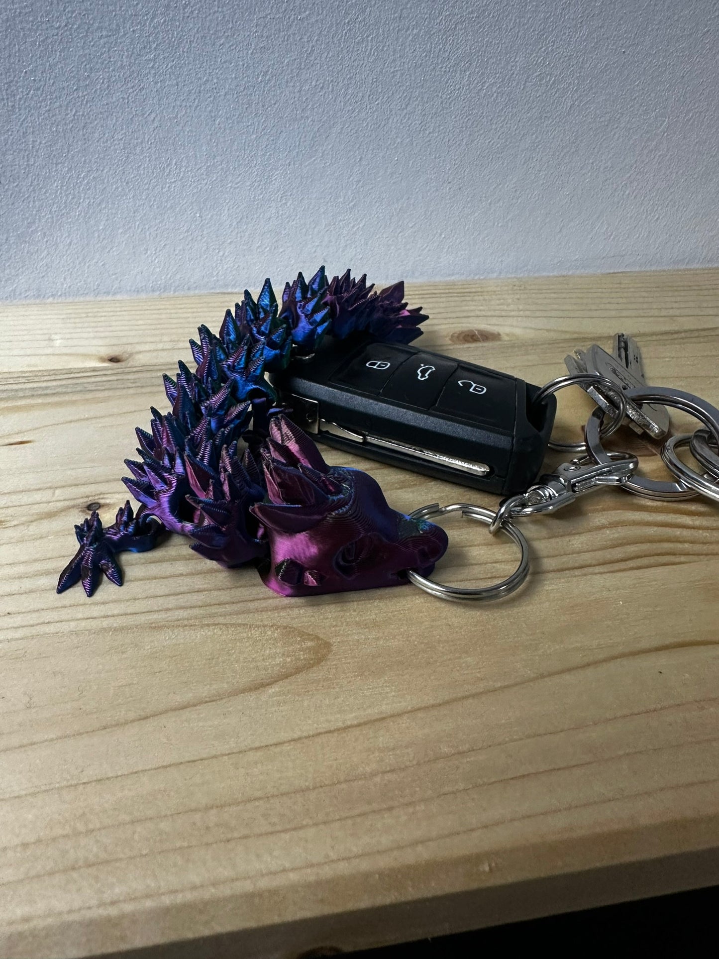 Kristall Drachen Glieder Schlüsselanhänger 3D Druck Crytal Dragon Key Chain