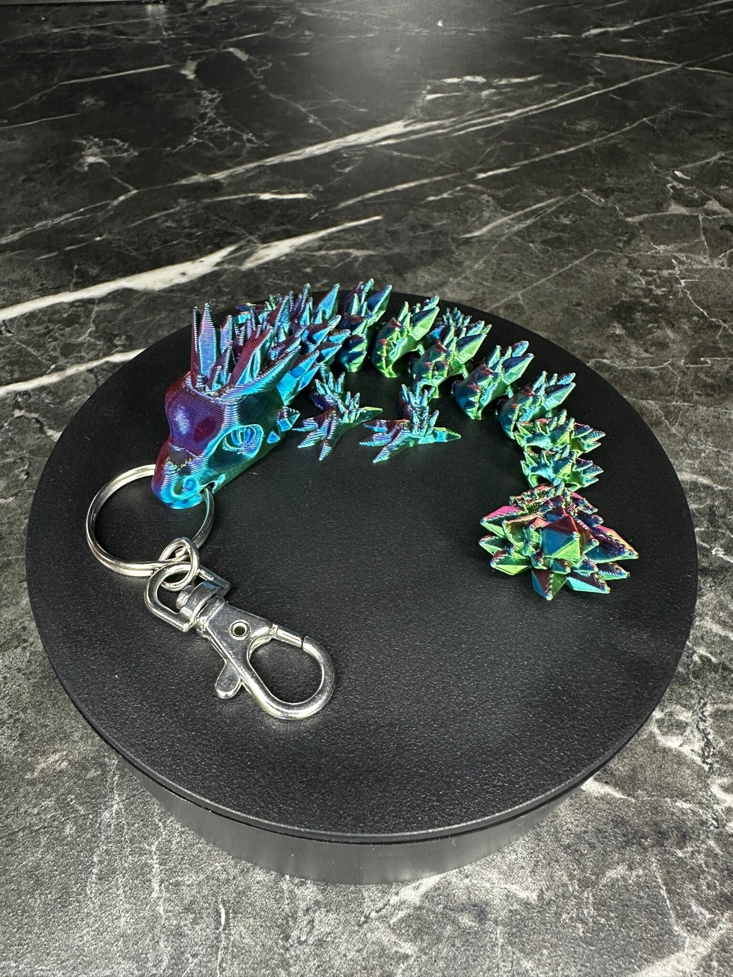 Kristall Drachen Glieder Schlüsselanhänger 3D Druck Crytal Dragon Key Chain