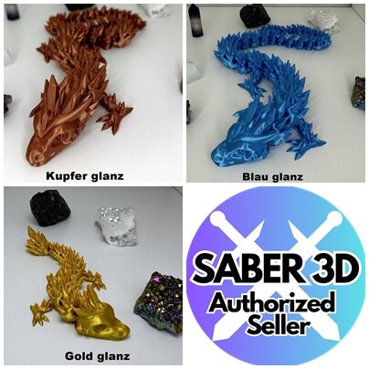 Beweglicher Baby Kristall Glieder Drache 3D Druck Crystal Dragon