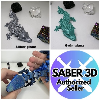 Beweglicher Baby Kristall Glieder Drache 3D Druck Crystal Dragon