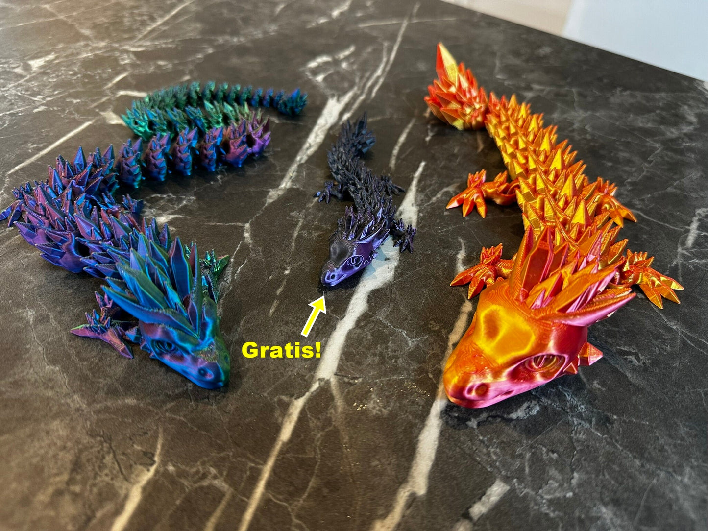 Beweglicher Kristall Glieder Drache 3D Druck Kombo Crystal Dragon