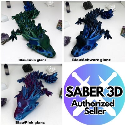 Beweglicher Kristall Glieder Drache 3D Druck Kombo Crystal Dragon