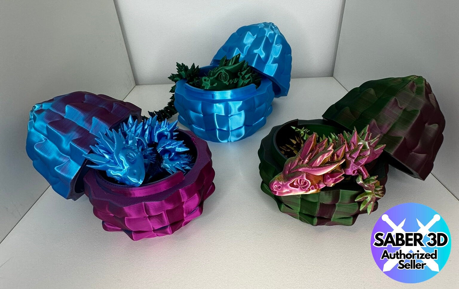 Drachenei groß mit beweglichem Kristall Glieder Drachen Crystal Dragon