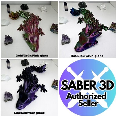 Beweglicher Baby Kristall Glieder Drache 3D Druck Crystal Dragon