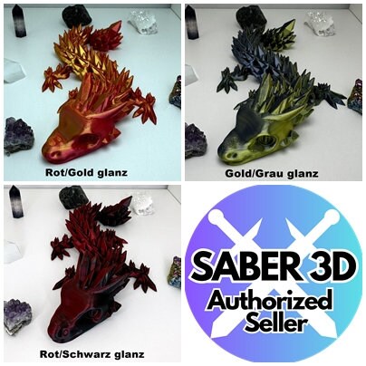 Beweglicher Baby Kristall Glieder Drache 3D Druck Crystal Dragon